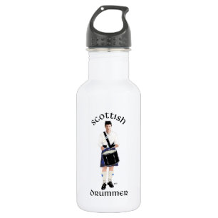 Bouteille D'eau En Acier Inoxydable Joueur de tambour écossais - Kilt bleu