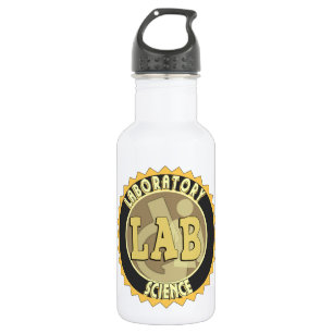 BOUTEILLE D'EAU EN ACIER INOXYDABLE LAB BADGE LABORATOIRE SCIENCE