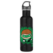 Bouteille D'eau En Acier Inoxydable Lanterne verte de Chibi qui traverse l'espace (Devant)