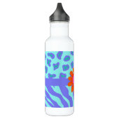 Bouteille D'eau En Acier Inoxydable Lavande & Turquoise Zebra & Cheetah Orange Flower (Gauche)