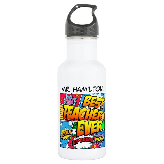 Bouteille D'eau En Acier Inoxydable Le meilleur professeur toujours fait sur commande (Devant)