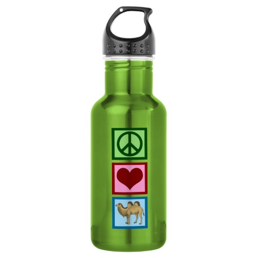 Bouteille D'eau En Acier Inoxydable Les chameaux Peace Love (Devant)