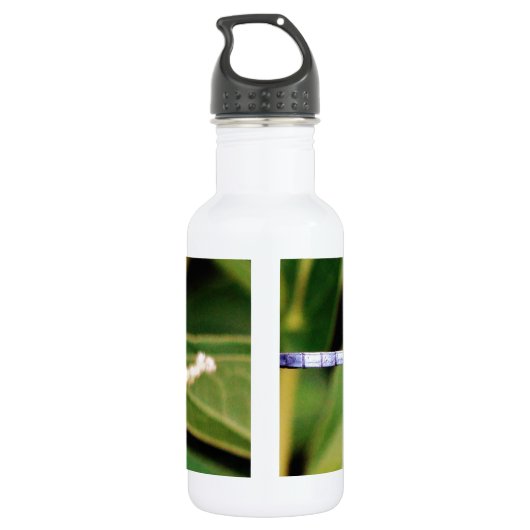 Bouteille D'eau En Acier Inoxydable libellule avec fleurs blanches (Dos)