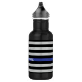 Bouteille D'eau En Acier Inoxydable Ligne Bleue Mince - Drapeau Américain Personnalisé (Droite)