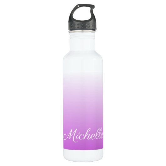 Bouteille D'eau En Acier Inoxydable Lilac violet ombre nom personnalisé (Devant)