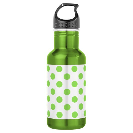 Bouteille D'eau En Acier Inoxydable Lime et pois blancs (Devant)