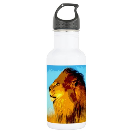 Bouteille D'eau En Acier Inoxydable Lion Pop Art (Devant)