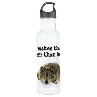 Bouteille D'eau En Acier Inoxydable Loup gris