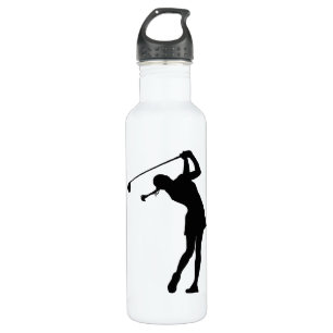 Bouteille D'eau En Acier Inoxydable Madame Golfer Black Silhouette