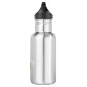 Bouteille D'eau En Acier Inoxydable Magnifique Noir Moderne Monogramme Or Initial (Droite)