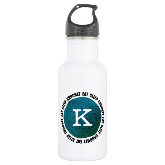 Bouteille D'eau En Acier Inoxydable Manger Crochet de sommeil ・ Monogramme de fils (Devant)