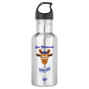 Bouteille D'eau En Acier Inoxydable Manny The Moose Head_Bar Moosevah Oy !_personalisé