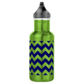 Bouteille D'eau En Acier Inoxydable Marine et Apple Green Zigzag (Droite)