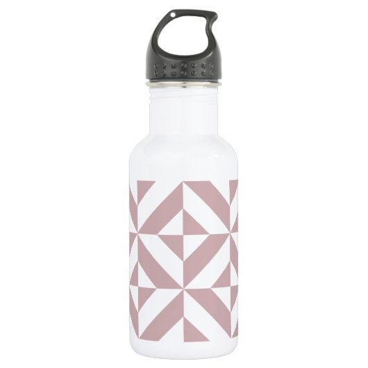 Bouteille D'eau En Acier Inoxydable Medium Mauve Geometric Deco Cube Pattern (Devant)