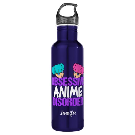Bouteille D'eau En Acier Inoxydable Mignon hanté par Anime drôle (Devant)
