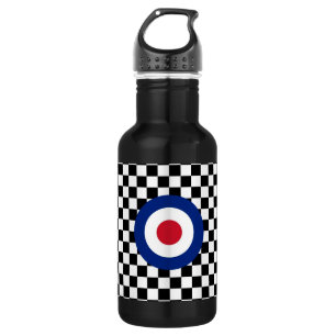 Bouteille D'eau En Acier Inoxydable Mod de emballage noir Checkered de cible