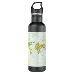 Bouteille D'eau En Acier Inoxydable monde+carte+globe+pays+atlas