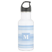 Bouteille D'eau En Acier Inoxydable Monogramme Bleu rayures (Devant)