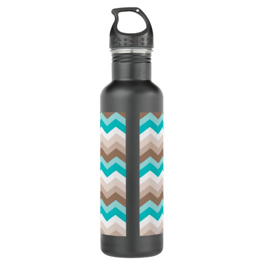 Bouteille D'eau En Acier Inoxydable Monogramme de la plage Chevron Zigzag (Dos)