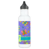 Bouteille D'eau En Acier Inoxydable Monogramme de papillon Whimsy moderne (Droite)