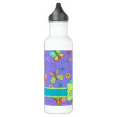 Bouteille D'eau En Acier Inoxydable Monogramme de papillon Whimsy moderne (Gauche)