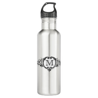 Bouteille D'eau En Acier Inoxydable Monogramme encadré