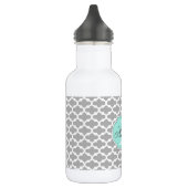 Bouteille D'eau En Acier Inoxydable Monogramme Motif élégant Grey Aqua (Gauche)
