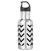 Bouteille D'eau En Acier Inoxydable Monogramme rose Chevron noir (Dos)