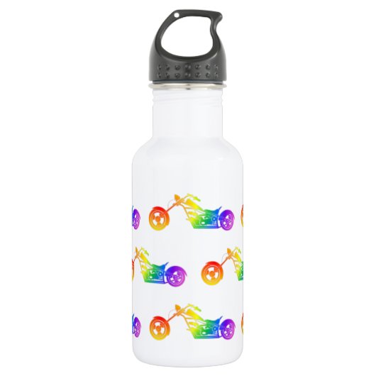 Bouteille D'eau En Acier Inoxydable Mortocycle arc-en-ciel (Devant)
