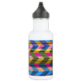 Bouteille D'eau En Acier Inoxydable Motif Chevron Sur La Texture Du Bois #5 (Droite)