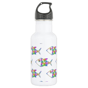 Bouteille D'eau En Acier Inoxydable Motif de poisson Abstrait