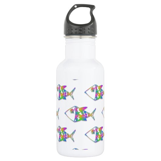 Bouteille D'eau En Acier Inoxydable Motif de poisson Abstrait (Devant)
