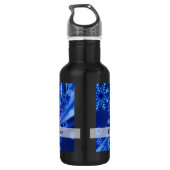 Bouteille D'eau En Acier Inoxydable Motif de snowflake numérique bleu (Dos)