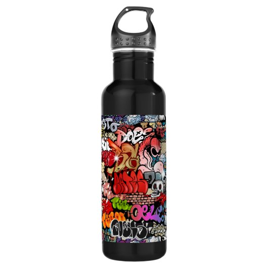 Bouteille D'eau En Acier Inoxydable Motif dynamique urbain d'art de graffiti d'art de (Devant)