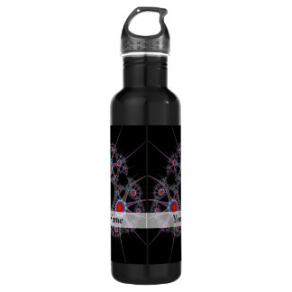 Bouteille D'eau En Acier Inoxydable Motif fractal moderne noir et rouge