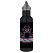 Bouteille D'eau En Acier Inoxydable Motif fractal moderne noir et rouge (Gauche)