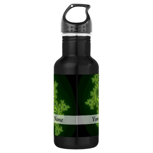 Bouteille D'eau En Acier Inoxydable Motif fractal numérique vert (Devant)