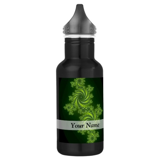 Bouteille D'eau En Acier Inoxydable Motif fractal numérique vert (Gauche)