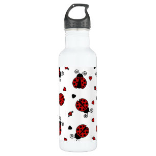 Bouteille D'eau En Acier Inoxydable Motif mignon de coccinelle et de coeurs