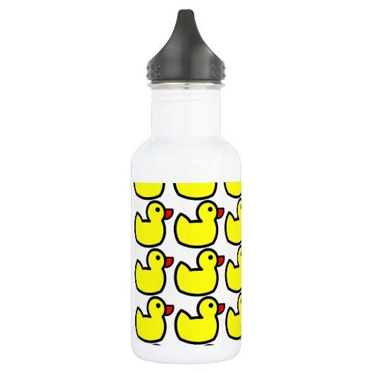 Bouteille D'eau En Acier Inoxydable Motif mignon en caoutchouc jaune lumineux mignon (Gauche)