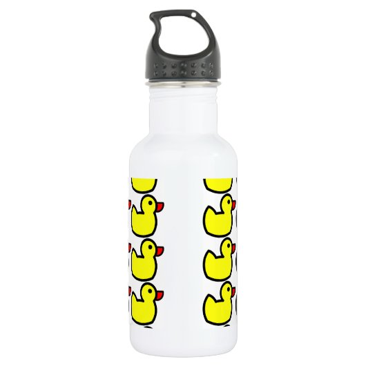 Bouteille D'eau En Acier Inoxydable Motif mignon en caoutchouc jaune lumineux mignon (Dos)
