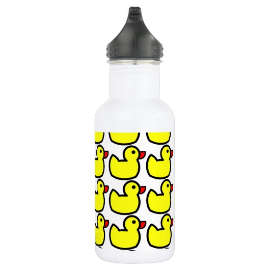 Bouteille D'eau En Acier Inoxydable Motif mignon en caoutchouc jaune lumineux mignon (Droite)