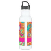 Bouteille D'eau En Acier Inoxydable Motif Orange Moderne Paisley Whimsy (Dos)