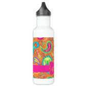 Bouteille D'eau En Acier Inoxydable Motif Orange Moderne Paisley Whimsy (Gauche)