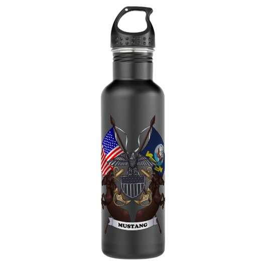 Bouteille D'eau En Acier Inoxydable Mustang de marine (Devant)