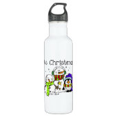 Bouteille D'eau En Acier Inoxydable Neiges et pingouins C'est Noël (Devant)