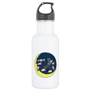 Bouteille D'eau En Acier Inoxydable Neuf ont coupé la queue Fox argenté (Kitsune)