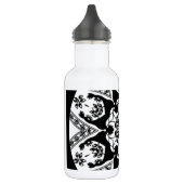 Bouteille D'eau En Acier Inoxydable Noir Et Blanc Décoré (Gauche)