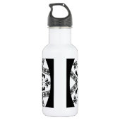 Bouteille D'eau En Acier Inoxydable Noir Et Blanc Décoré (Dos)