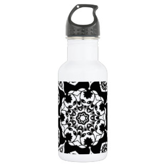 Bouteille D'eau En Acier Inoxydable Noir Et Blanc Décoré